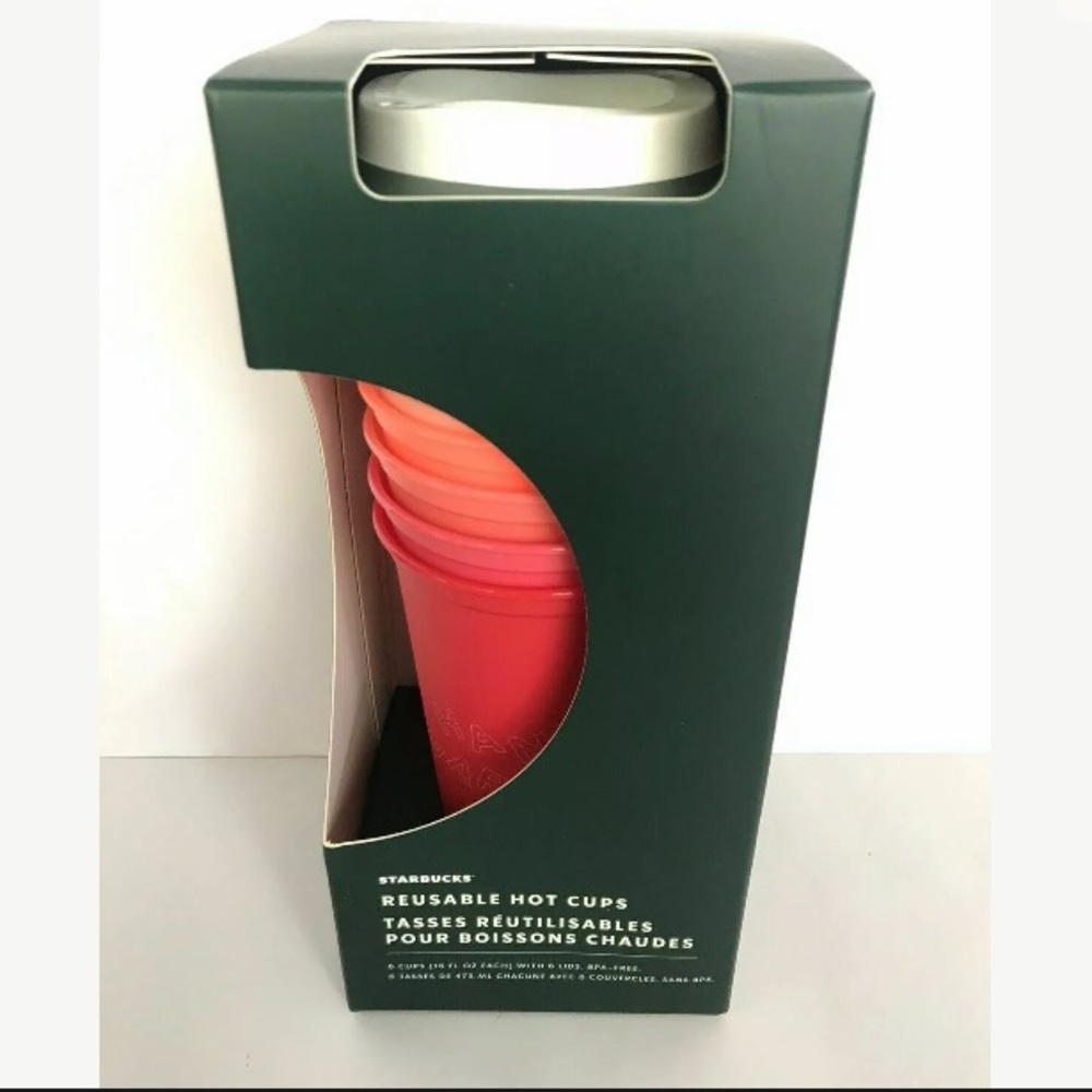 Starbucks 2019 Christmas Reusable 6 Pack Hot Cups